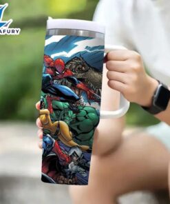 Marvel Hulk And Superheroes Design Tumbler With Straw