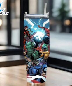 Marvel Hulk And Superheroes Design Tumbler With Straw