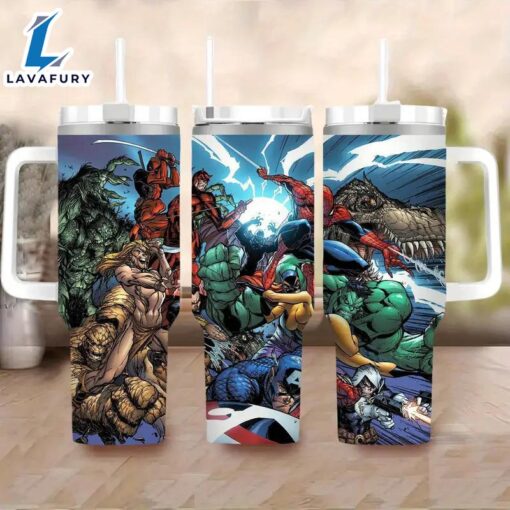 Marvel Hulk And Superheroes Design Tumbler With Straw