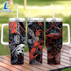 Marvel Punisher Character Themed Tumbler With Straw