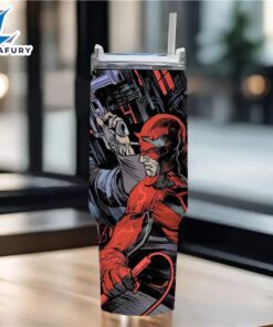 Marvel Punisher Character Themed Tumbler With Straw