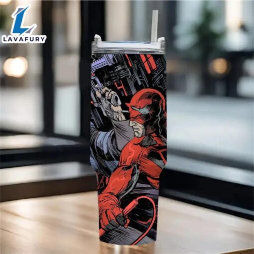 Marvel Punisher Character Themed Tumbler With Straw