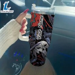 Marvel Punisher Character Themed Tumbler With Straw