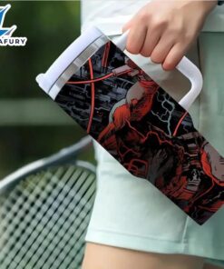 Marvel Punisher Character Themed Tumbler With Straw