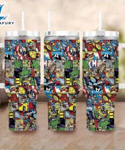 Marvel Superhero Themed Insulated Tumbler With Straw