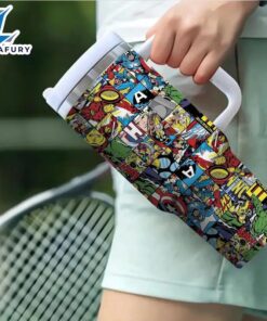 Marvel Superhero Themed Insulated Tumbler With Straw