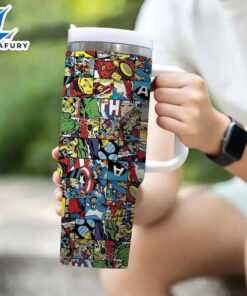 Marvel Superhero Themed Insulated Tumbler With Straw