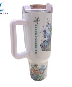 Mermaid 40 oz Travel Tumbler with Handle Magic Park Princess