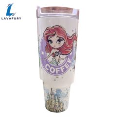 Mermaid 40 oz Travel Tumbler with Handle Magic Park Princess