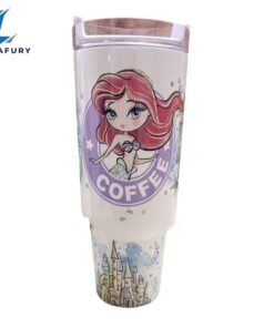 Mermaid 40 oz Travel Tumbler with Handle Magic Park Princess