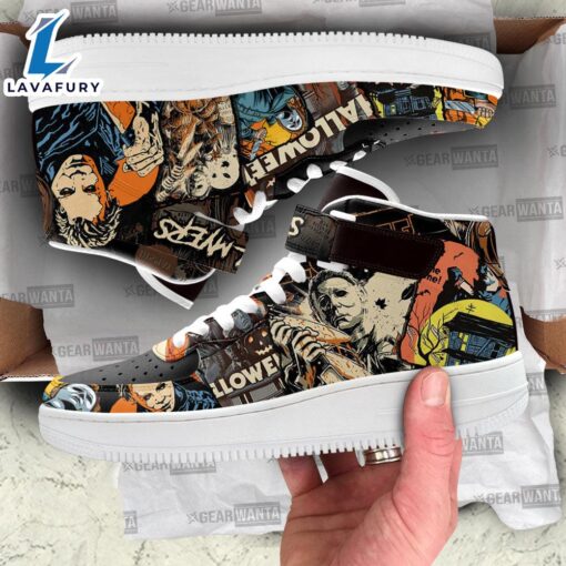 Michael Myers Shoes Custom High Top Air Force Shoes Sneakers Horror Fans