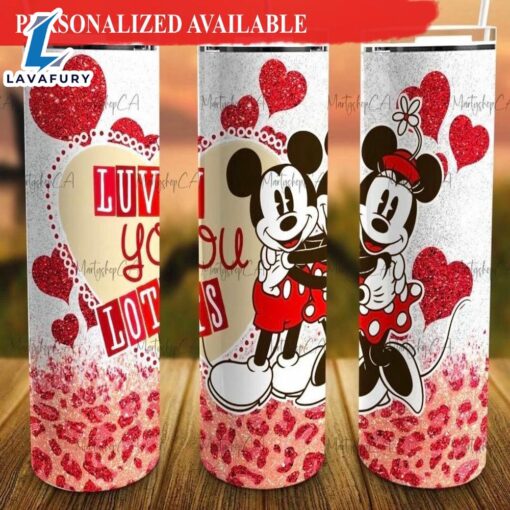 Mickey and Minnie Disney Valentine’s Day Tumbler with Lid and Straw