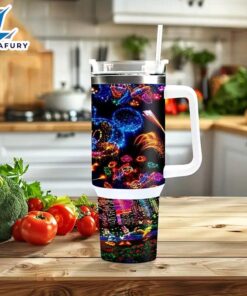 Mickey And Minnie Fireworks Design Printed Insulated Tumbler