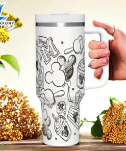 Mickey Doodle 40oz Insulated Tumbler With Handle