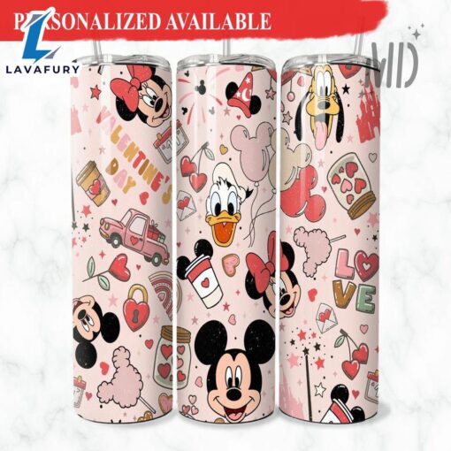 Mickey & Friends Valentines Day Tumbler  Valentines Tumbler