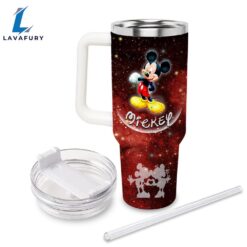 Mickey Mouse Castle Glitter Pattern Tumbler