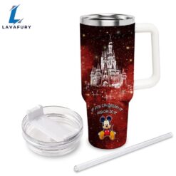 Mickey Mouse Castle Glitter Pattern Tumbler