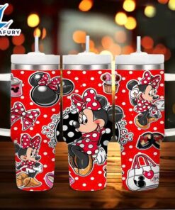 Minnie Design 40oz Tumbler With Handle