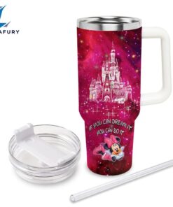 Minnie Mouse Castle Printed Glitter Pattern Tumbler