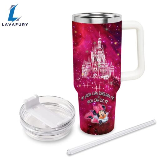 Minnie Mouse Castle Printed Glitter Pattern Tumbler