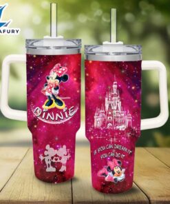 Minnie Mouse Castle Printed Glitter Pattern Tumbler