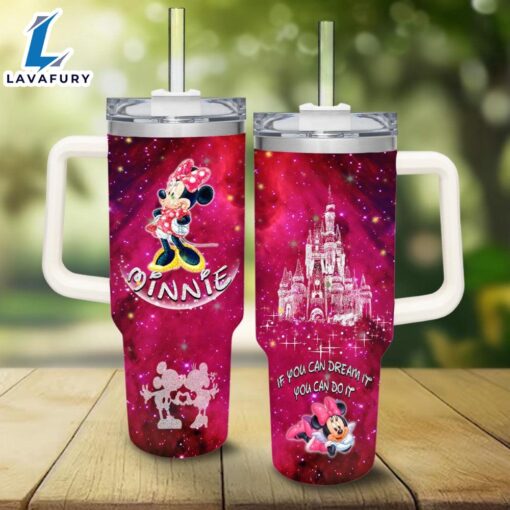 Minnie Mouse Castle Printed Glitter Pattern Tumbler