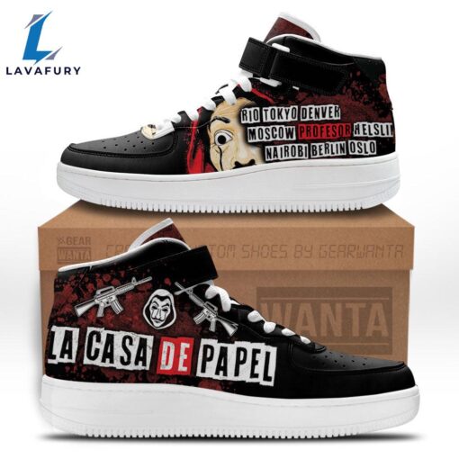 Money Heist High Top Air Force Shoes Custom Sneakers Fans