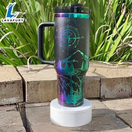 Mountain And Compass Design 40oz Insulated Tumbler