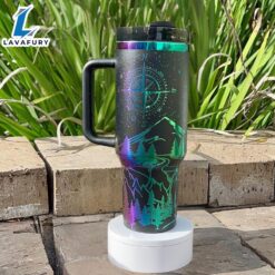 Mountain And Compass Design 40oz Insulated Tumbler