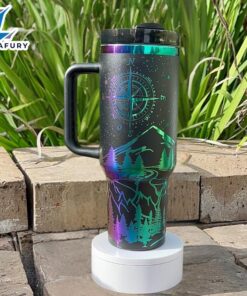 Mountain And Compass Design 40oz Insulated Tumbler