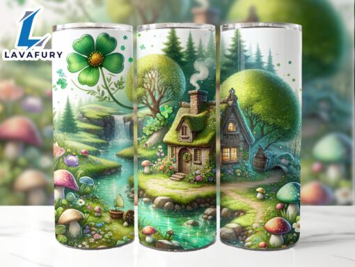 Mystical St Patrick’s Cottage 20 Oz Skinny Tumbler, St Patrick’s Day Tumbler