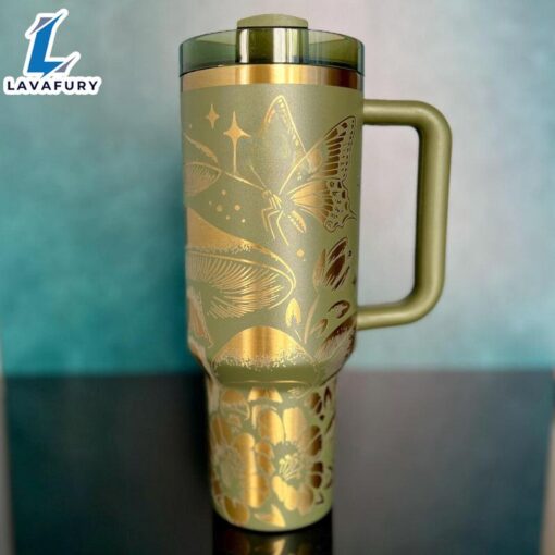 Nature Inspired Customised 40oz Tumbler With Handle