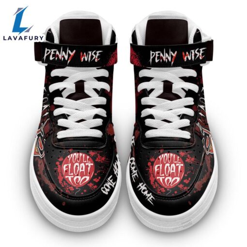 Pennywise IT Shoes Custom High Top Air Force Shoes Sneakers Horror Fans