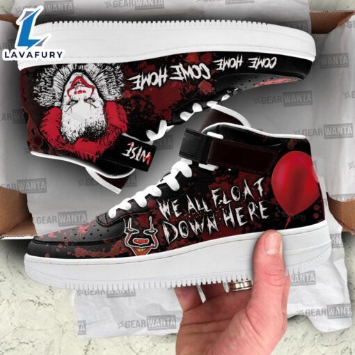 Pennywise IT Shoes Custom High Top Air Force Shoes Sneakers Horror Fans