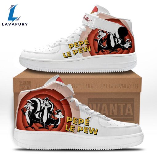 Pepe Le Pew High Top Air Force Shoes Custom Looney Tunes Sneakers