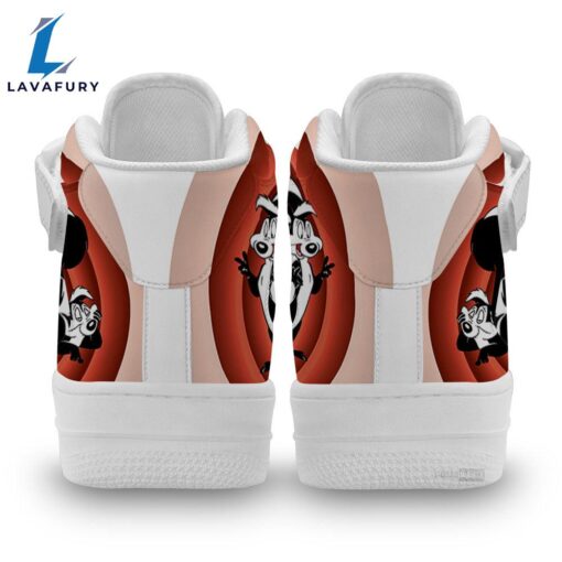 Pepe Le Pew High Top Air Force Shoes Custom Looney Tunes Sneakers