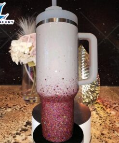 Personalized Glitter Tumbler With Handle