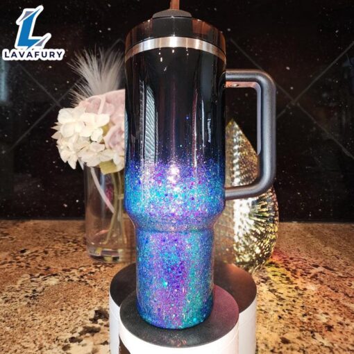 Personalized Glitter Tumbler With Handle