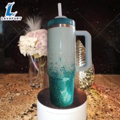 Personalized Glitter Tumbler With Handle