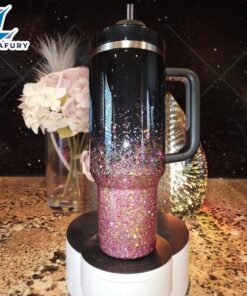 Personalized Glitter Tumbler With Handle