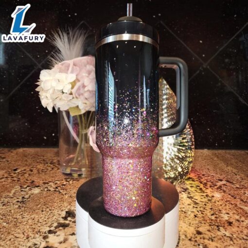 Personalized Glitter Tumbler With Handle