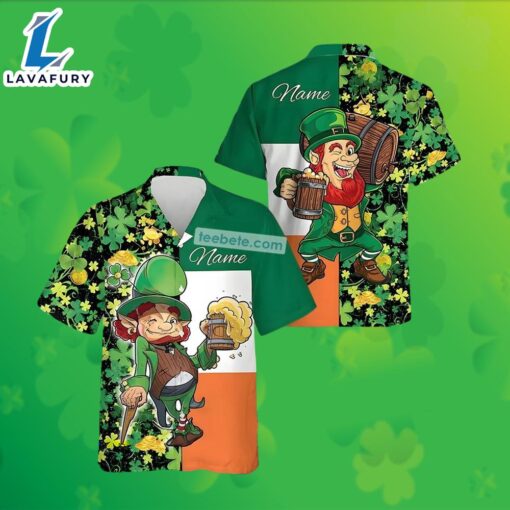 Personalized Leprechaun Beer Shamrock St Patricks Green Hawaiian Shirts 2025