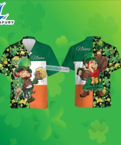 Personalized Leprechaun Beer Shamrock St Patricks Green Hawaiian Shirts 2025