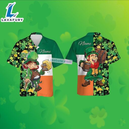 Personalized Leprechaun Beer Shamrock St Patricks Green Hawaiian Shirts 2025