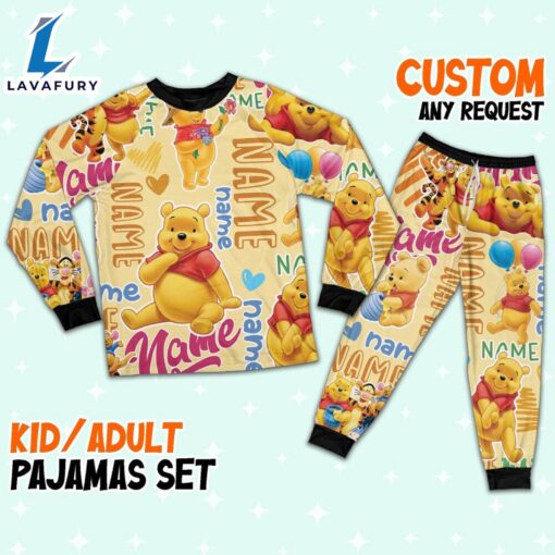 Personalized Name Classic Winnie the Pooh Pajamas Set – Movie Cartoon Holiday Pajamas