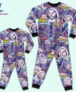 Personalized Name Ghost Spider Girl Spidey and His Amazing Friends Pajamas - Family Disneyland Matching Pajamas Set