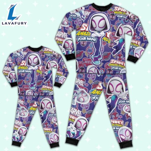 Personalized Name Ghost Spider Girl Spidey and His Amazing Friends Pajamas – Family Disneyland Matching Pajamas Set