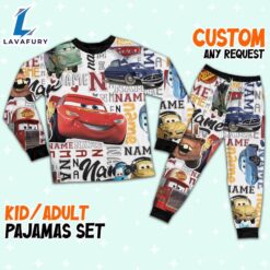 Personalized Name Lighting Mcqueen 95 With Friend Pajamas Set - Family Disneyland Matching Pajamas Set