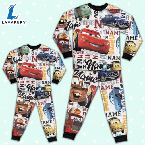 Personalized Name Lighting Mcqueen 95 With Friend Pajamas Set – Family Disneyland Matching Pajamas Set