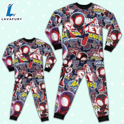 Personalized Name Milesspidey and His Amazing Friends Cute Pajamas – Family Disneyland Matching Pajamas Set